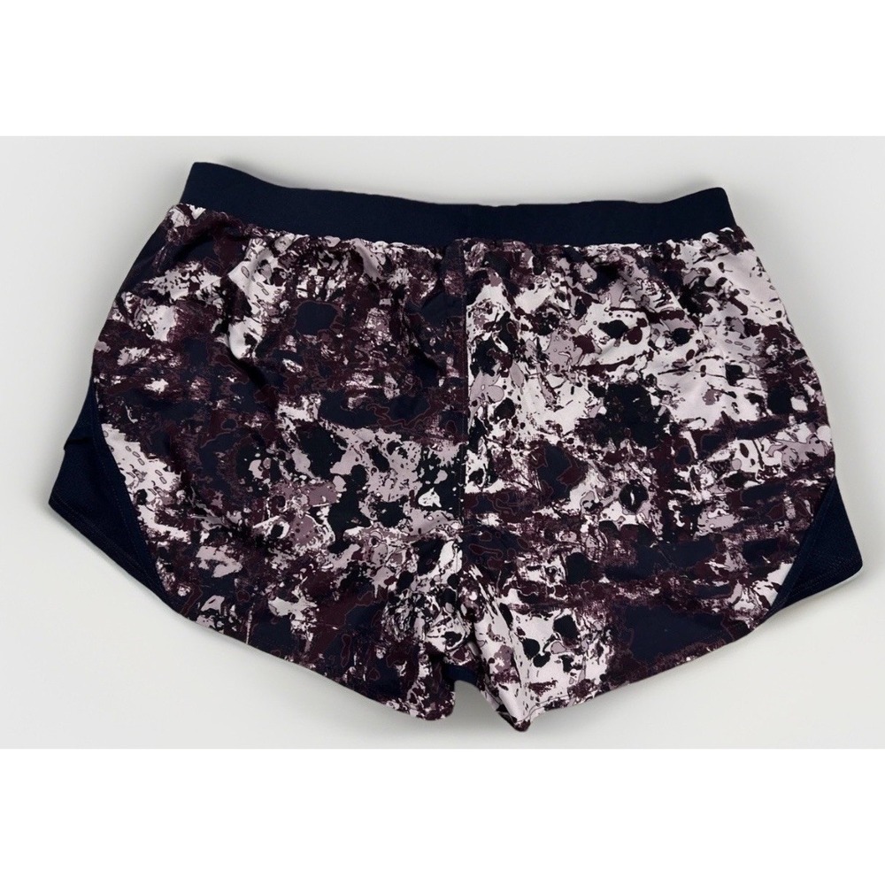 Women's UNDER ARMOUR UA‎ Fly-By 2.0 Printed Shorts Ash Plum / Midnight Large EC - Picture 4 of 6